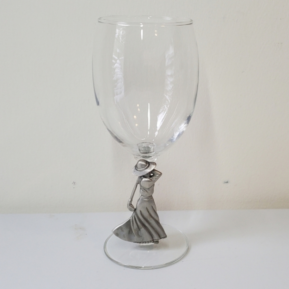 Lady Golfer Wine Glass